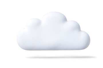 Obraz premium Isolated 3d Fluffy White Cloud on White Background