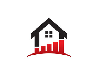 Real estate concept logo featuring a house icon with a roof, symbolizing home, property, and building design for real estate business illustration