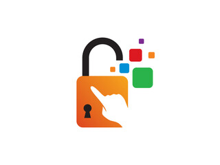 A striking visual representation of digital security, featuring a vibrant open padlock juxtaposed with colorful digital blocks, symbolizing accessible data and information
