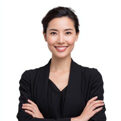 Businesswoman smiles with her arms crossed in front of her. Successful professional, confident woman, corporate portrait, entrepreneurship.