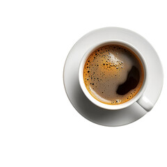 Aromatic Coffee in White Cup on Saucer