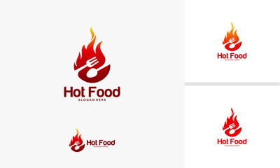Hot food logo designs concept, restaurant logo