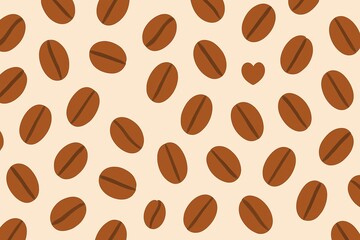 vector seamless pattern with coffee beans