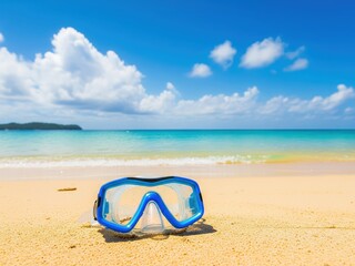 Goggles on Beach Beside Clear Sea
