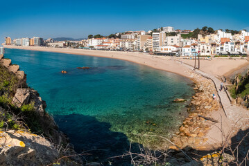 Fototapeta premium Playa de Blanes en la provicia de Gerona (Girona), Cataluña (Catalunia), España.