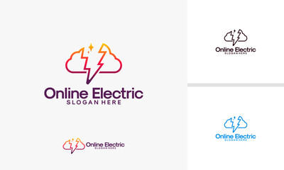 thunderstorm logo designs concept, bolt logo