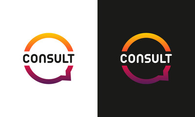 Modern consult logo designs concept, Simple chat logo