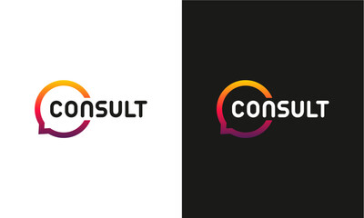 Modern consult logo designs concept, Simple chat logo
