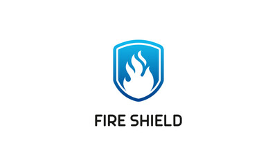 Fire shield logo designs concept