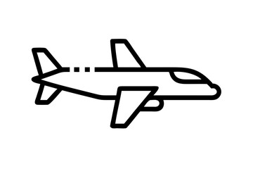 Minimalist Airplane Outline Icon - Vector Line Art for Travel & Aviation