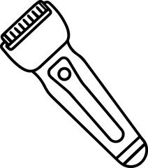 Electric shaver outline vector illustration, line art
