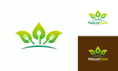 nature healthy Food logo designs template