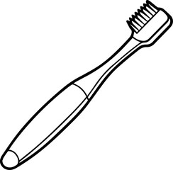 Electric toothbrush outline vector illustration, line art
