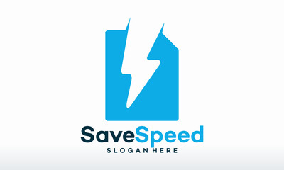 document with thunder logo designs template