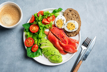 Healthy balanced breakfast plate
