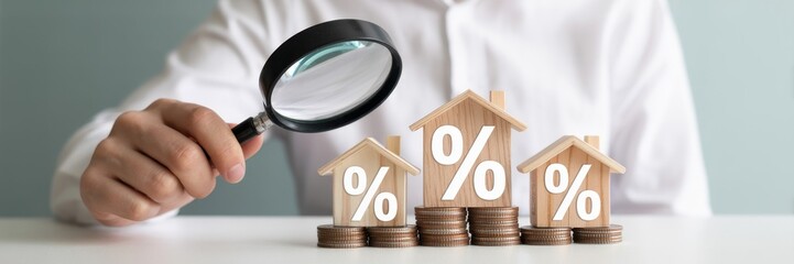 Examining interest rates for home loans.