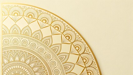 Obraz premium Elegant golden mandala design on beige background for luxury branding