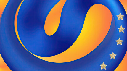 Golden Swirl with Stars. Suitable for corporate branding, digital backgrounds, or artistic presentations