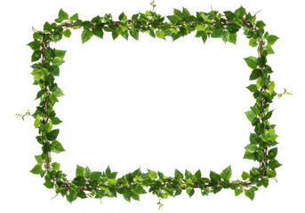 Obraz premium Green ivy frame border isolated on transparent background