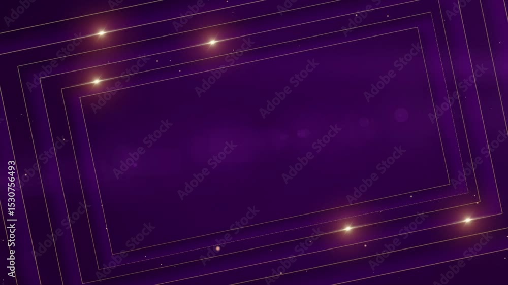 Poster abstract purple background featuring golden line motion graphics animation in 4k resolution.