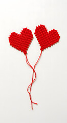 Minimal Crochet Heart Design for Love and Relationship Theme