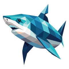 Low poly shark underwater