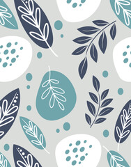 Abstract leaves with organic natural elements