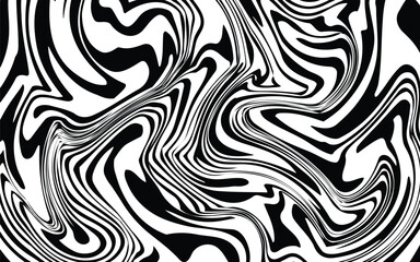 Fototapeta premium Black white lines. Psychedelic abstract background. Modern minimalist design texture.