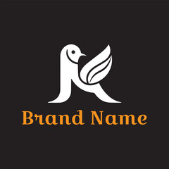 Abstract bird logo vector design with dove symbol icon for peace and business