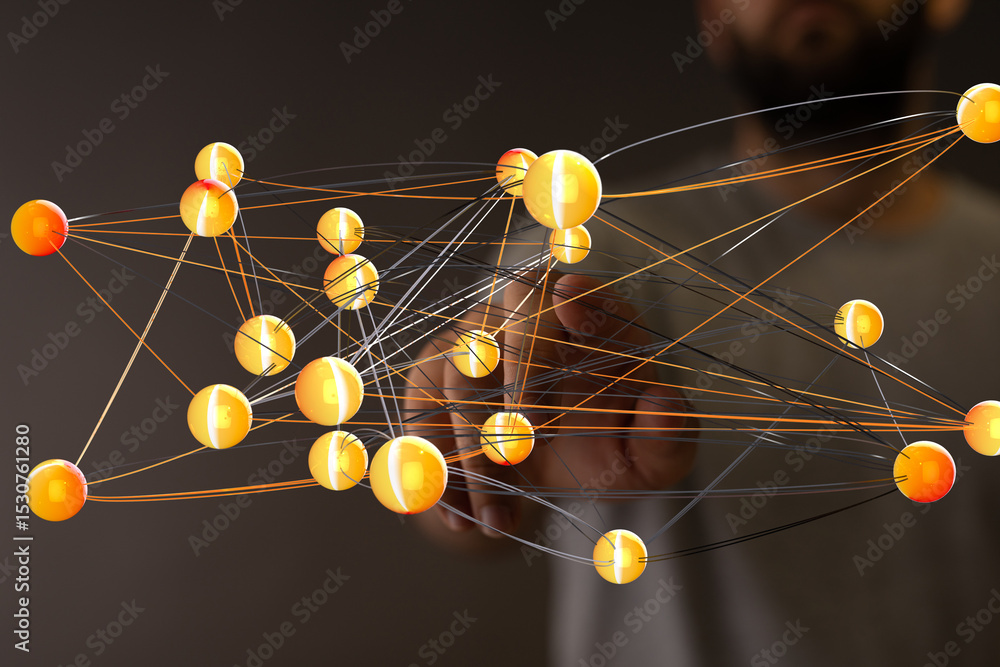 Aufkleber Abstract image of a network connection.  Ideal for technology, data, and connectivity concepts.
