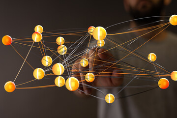 Abstract image of a network connection.  Ideal for technology, data, and connectivity concepts.