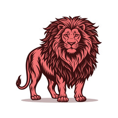 Majestic Lion Illustration for a Retro Themed Emblem Vector illustration