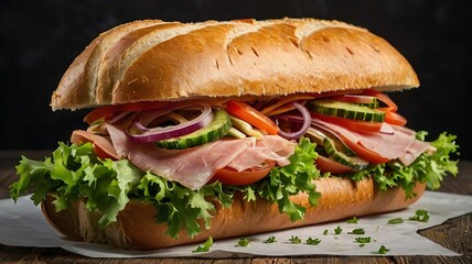 Two fresh submarine sandwiches.