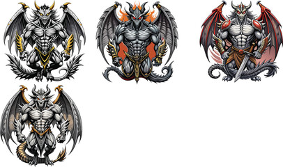 mascot logo design, esport, monster, illustration