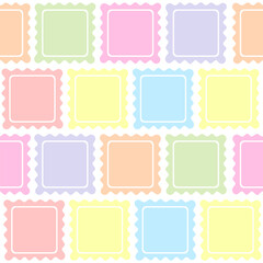 Pastel Scalloped Square Frame Pattern Seamless Design Background