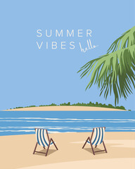 Beach poster, banner, postcard