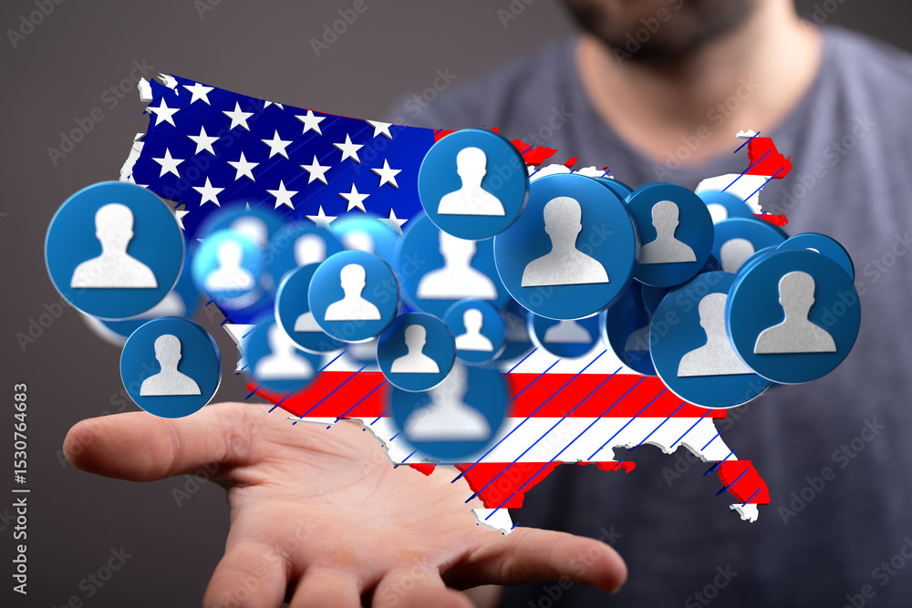 Poster connecting with a large us audience. targeted marketing and demographics.