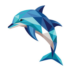 Polygonal dolphin jumping