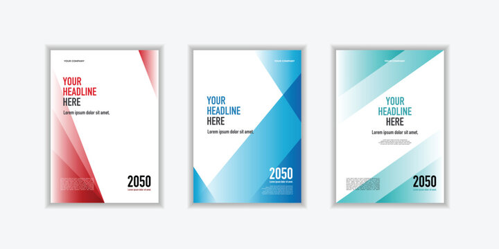 Modern folding ribbon theme book cover template in gradient color. A4 size book cover template for annual report, magazine, booklet, proposal, portfolio, brochure, poster