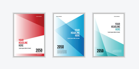 Modern folding ribbon theme book cover template in gradient color. A4 size book cover template for annual report, magazine, booklet, proposal, portfolio, brochure, poster