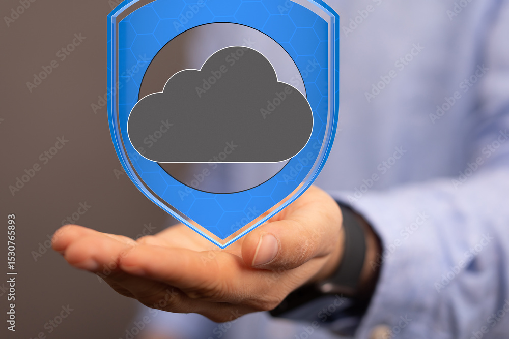 Poster Protecting your data with robust cloud security measures.  Ensuring safety and reliability.
