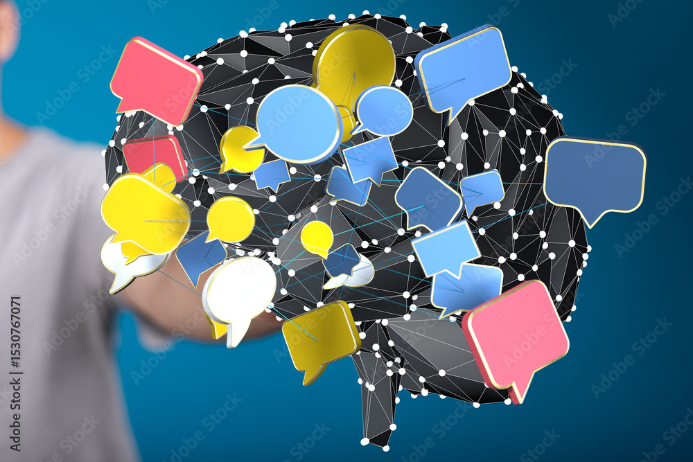 Poster Abstract image depicting a network of communication and ideas.