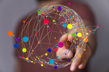 Abstract image of a colorful network, representing global connectivity and data flow.