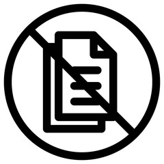 No copy Document Icon With Slash Symbolizing Restriction or Prohibition Concept