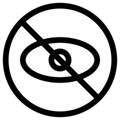 Restricting viewing content symbol icon in black and white design