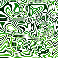 ABSTRACT ILLUSTRATION MARBLED TEXTURE LIQUIFY PSYCHEDELIC GREEN COLORFUL DESIGN. OPTICAL ILLUSION BACKGROUND VECTOR DESIGN