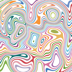 ABSTRACT ILLUSTRATION MARBLED TEXTURE LIQUIFY PSYCHEDELIC COLORFUL DESIGN. OPTICAL ILLUSION BACKGROUND VECTOR DESIGN