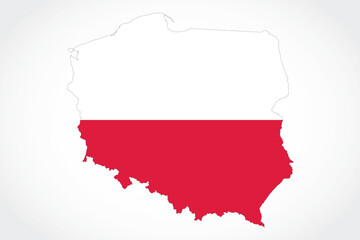 Flat Design Map of the POLAND – Vector Graphic for Print and Web (may contain provinces)