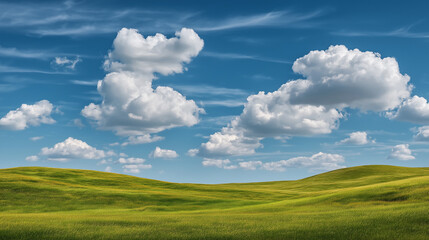 Fototapeta premium green field and blue sky