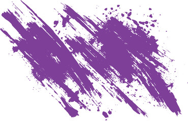 Purple abstract brush stroke grunge texture graphic with diagonal paint strokes against white background. artistic design element for various design projects.
